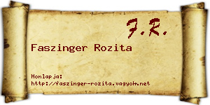Faszinger Rozita névjegykártya